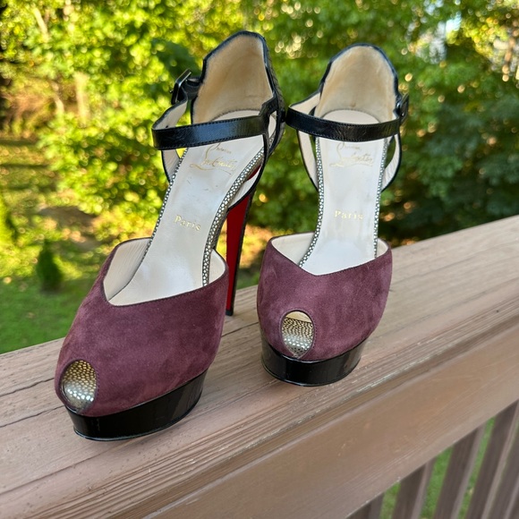 Christian Louboutin 150 suede and python pumps - Picture 9 of 16